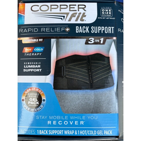 Copper‎ Fit Back Support Rapid Relief Hot Cold Therapy Lumbar One Size - Picture 1 of 3